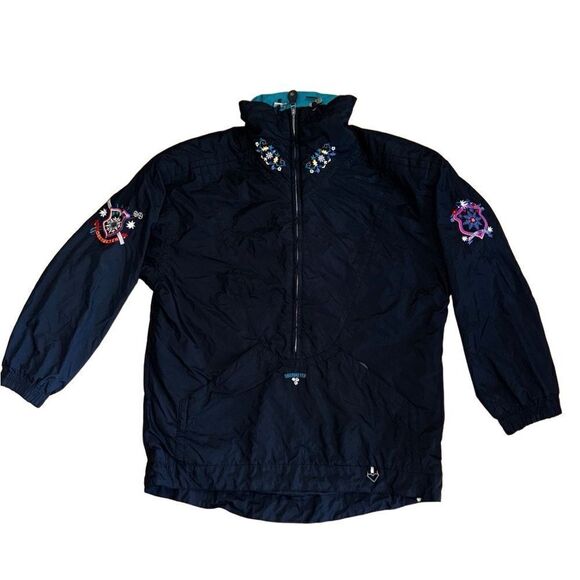 Obermeyer Vintage Women's Black Ski Jacket Embroidered Puffer Jacket - Small - Picture 2 of 9